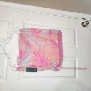 Wild Fable Asymmetrical Pink and Orange Mini Skirt